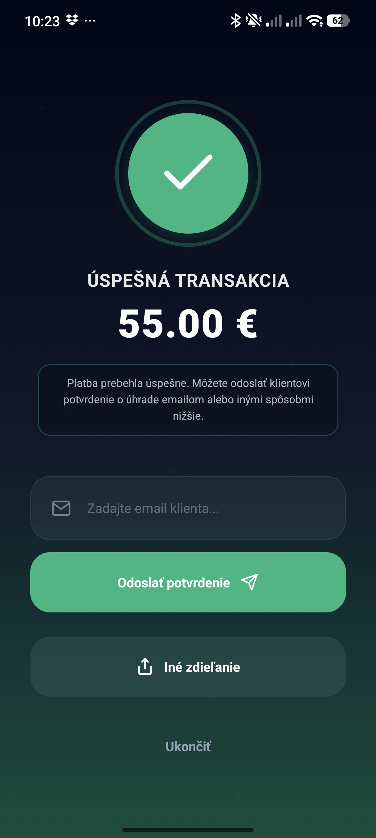 Úspešná platba